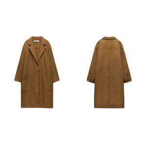 ZARA COTTON POCKET COAT BRICK | 4043/054